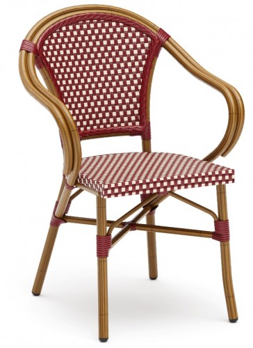 Krzesło do lokalu rattanowe czerwone | Go In Flamenco